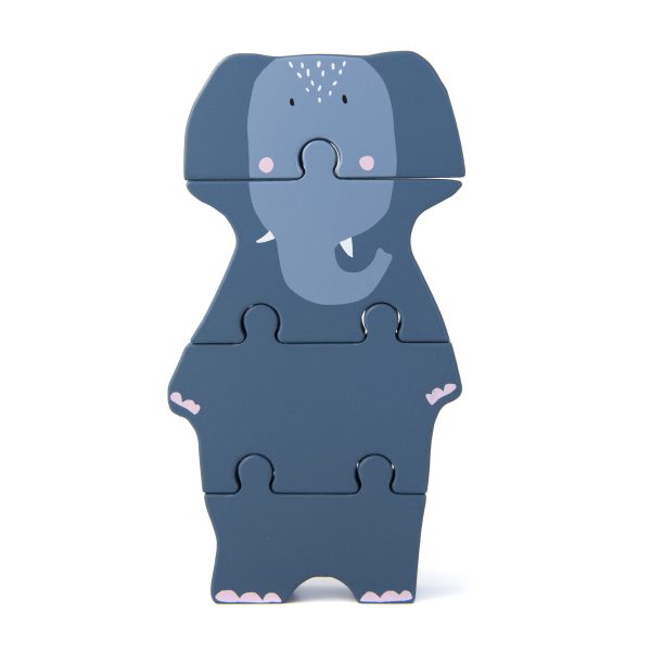 - Puzle Montessori de Animales Elefante de madera Trixie