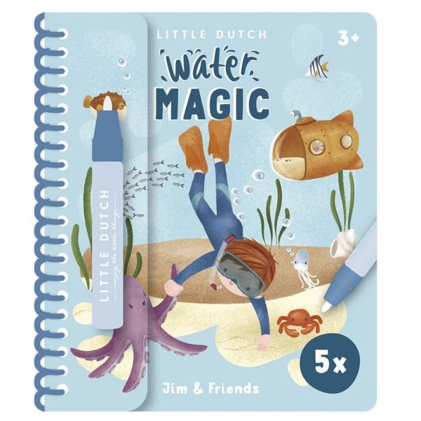 libro para colorear little dutch 9 - Libro mágico de colorear con agua Jim & Friend Little Dutch