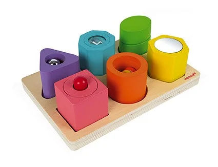 Puzle Montessori de madera con 6 figuras 