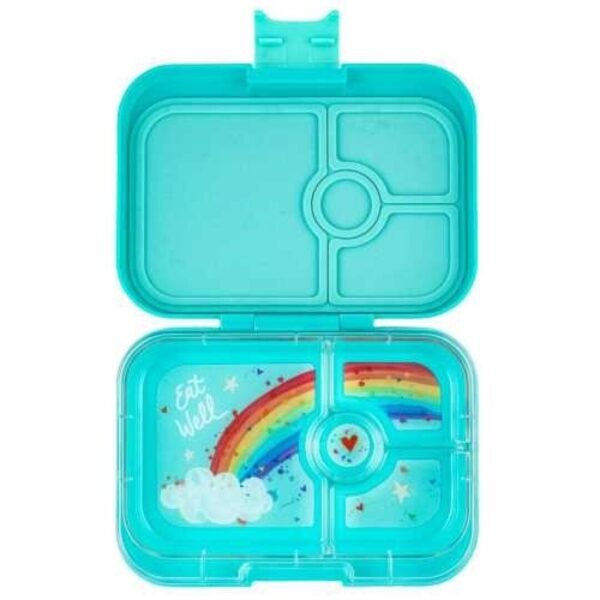 Fiambrera Yumbox Tapas 4C Misty Aqua + Rainbow